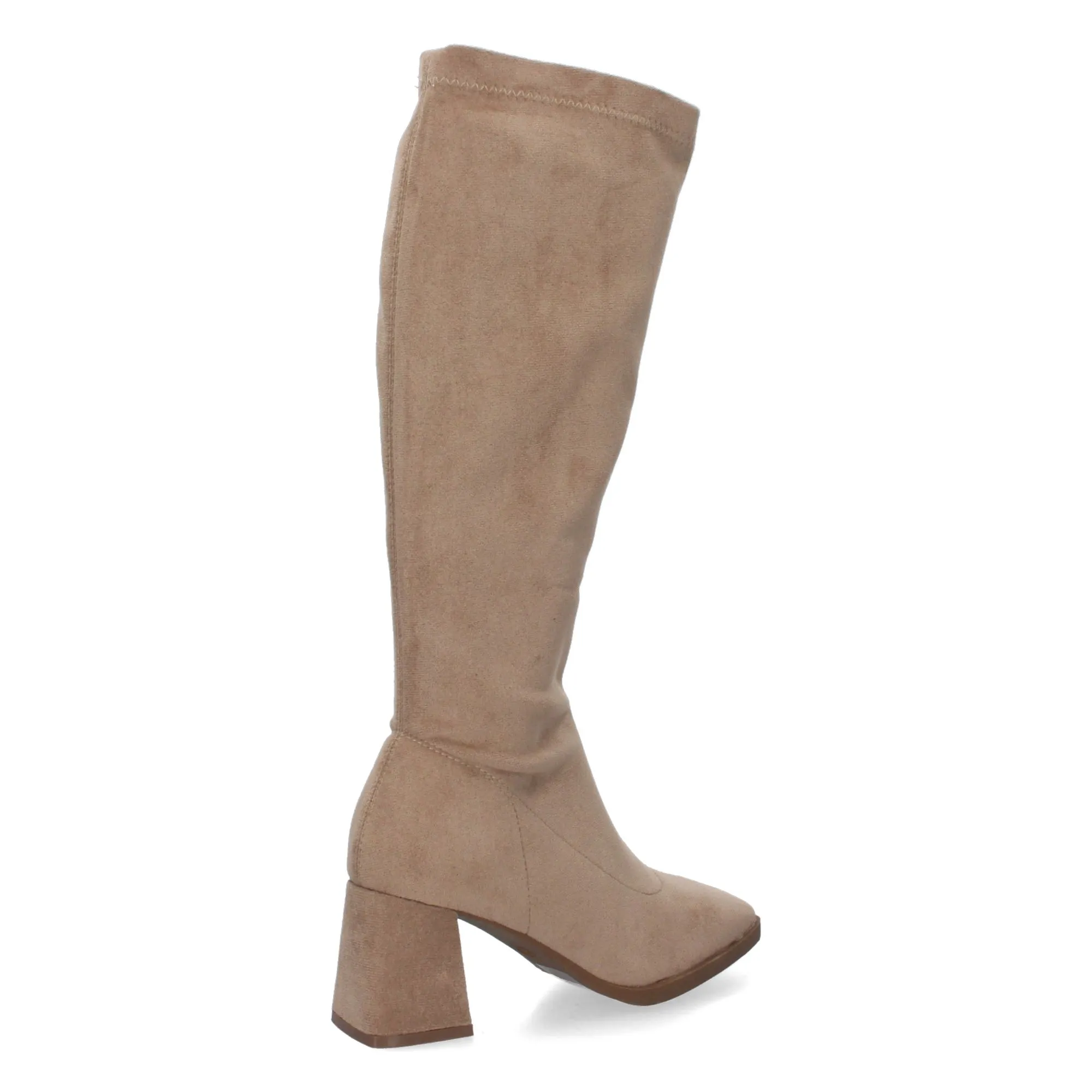 BOTAS ALTAS DE TACóN MEDIO PARA MUJER COLOR KAKI YG716