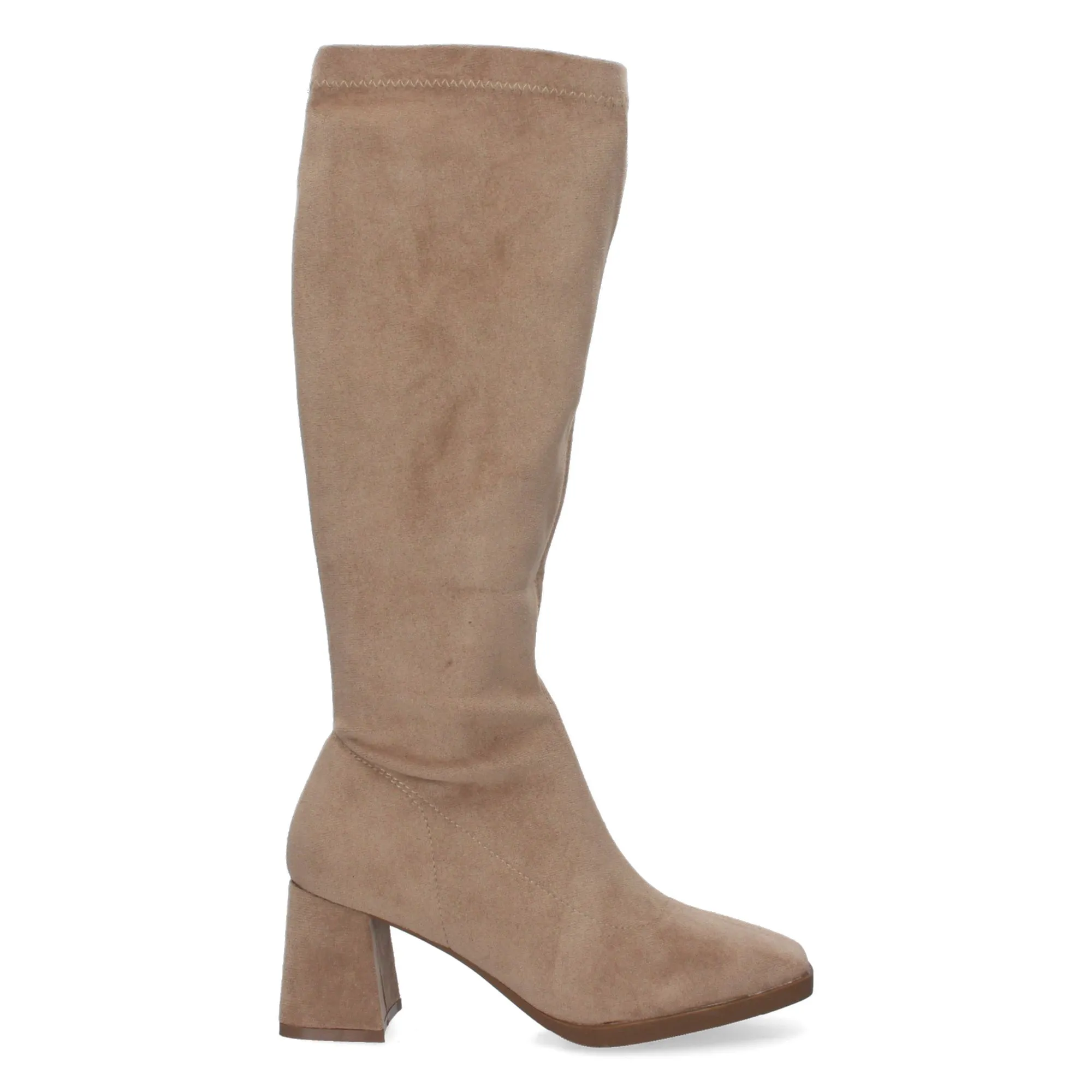 BOTAS ALTAS DE TACóN MEDIO PARA MUJER COLOR KAKI YG716