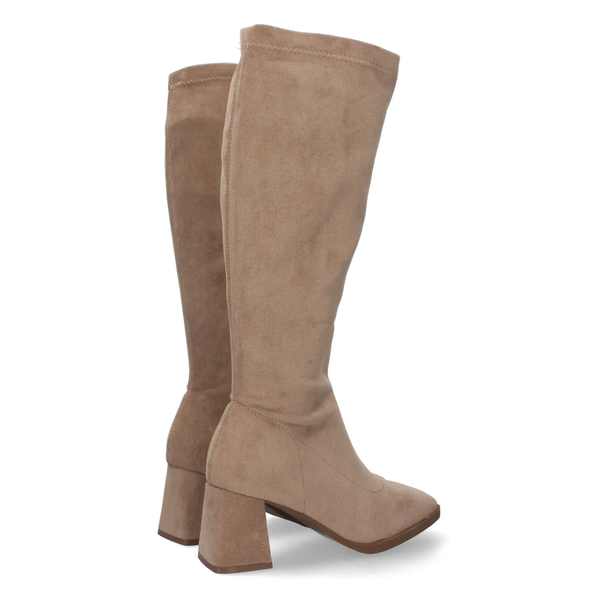 BOTAS ALTAS DE TACóN MEDIO PARA MUJER COLOR KAKI YG716