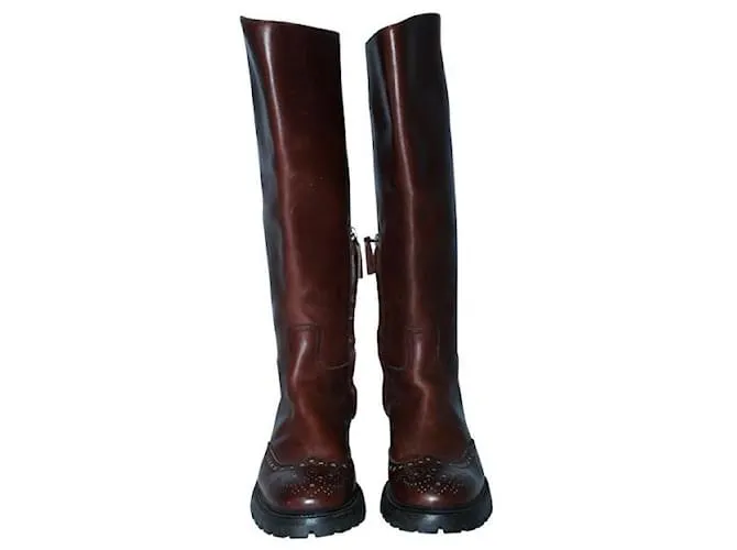 Botas altas hasta la rodilla de cuero marrón de Church'S Castaño 