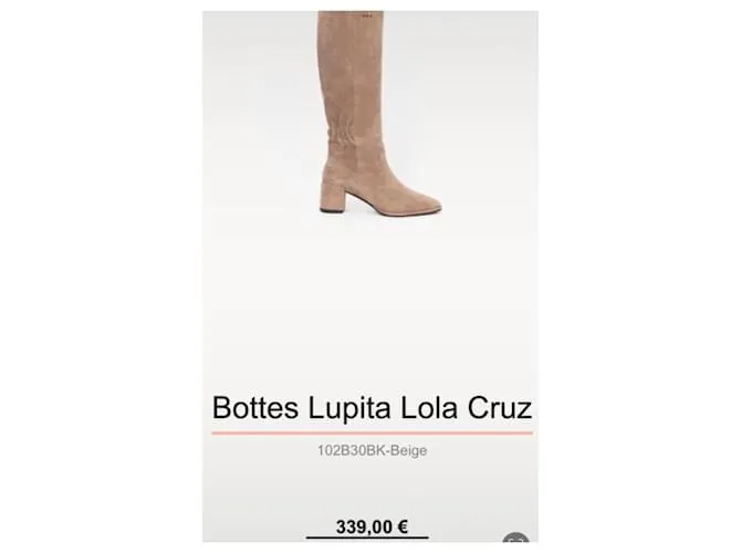 botas altas lola cruz Beige Gris pardo 