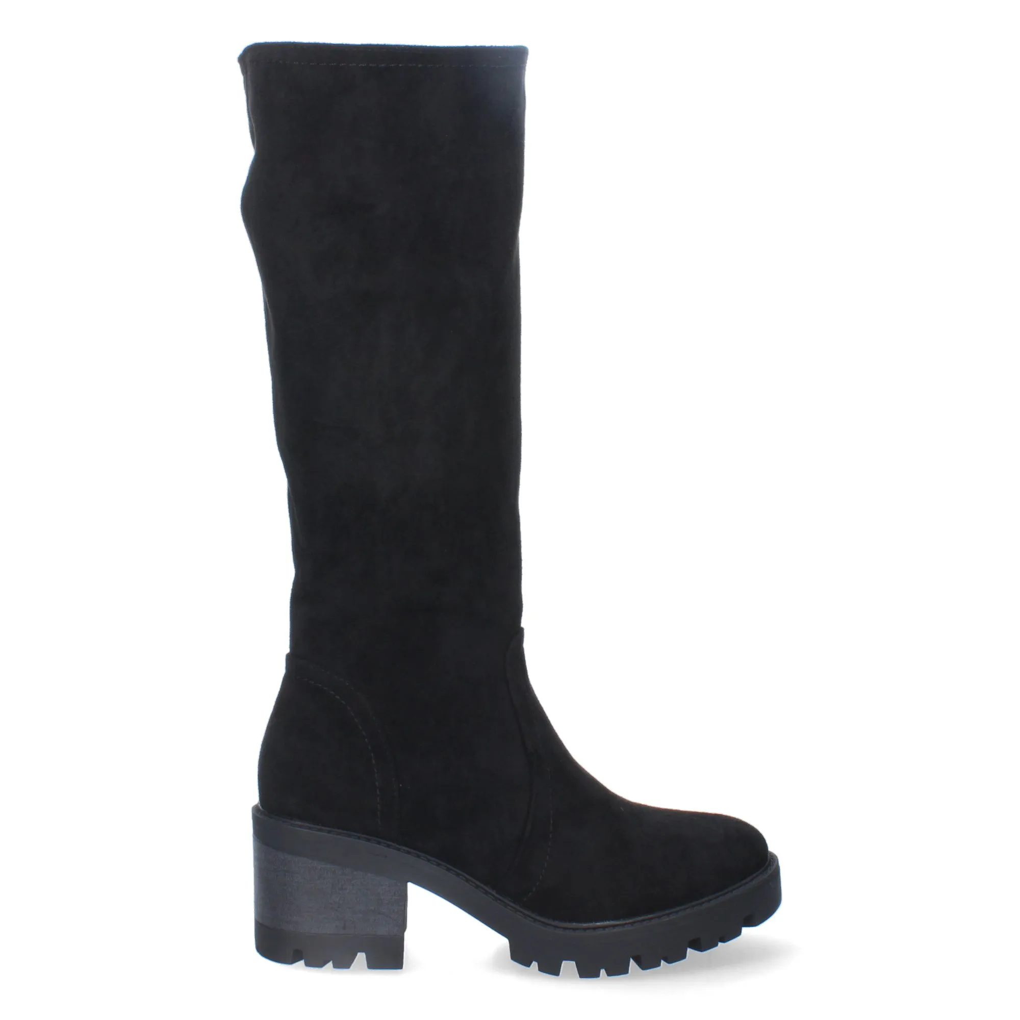 BOTAS ALTAS NEGRAS TACóN MEDIO PARA MUJER HJ02