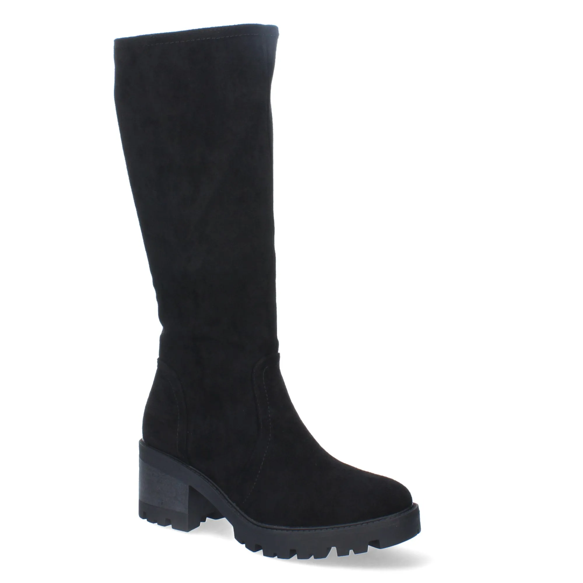 BOTAS ALTAS NEGRAS TACóN MEDIO PARA MUJER HJ02