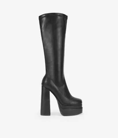 Botas altas negras tacón XXL
