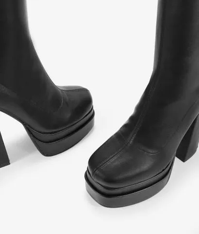 Botas altas negras tacón XXL