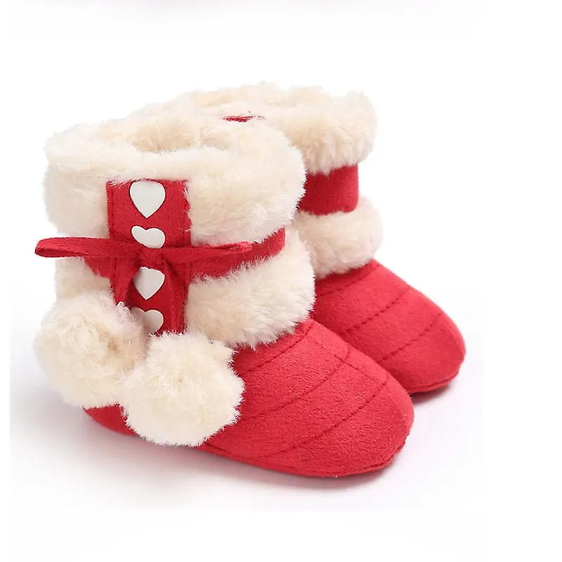 Botas de bebé de nieve de invierno 7 colores Bolas de pelusa cálidas Coton Suela de goma suave Suela de bebé Bebé recién nacido 