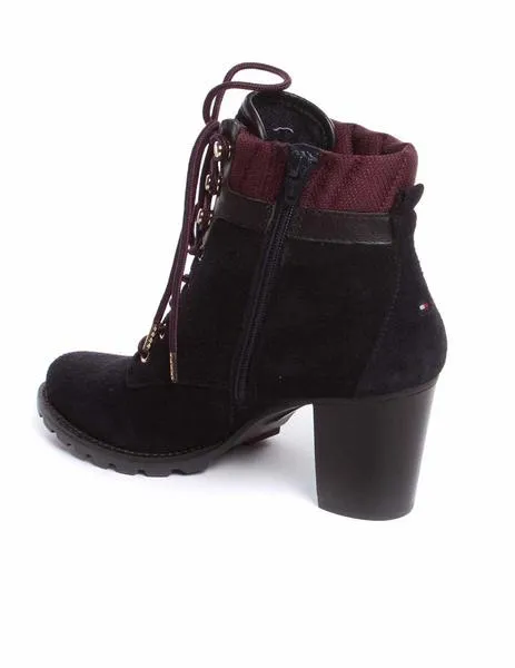 botin tommy jeans tacon y cordones