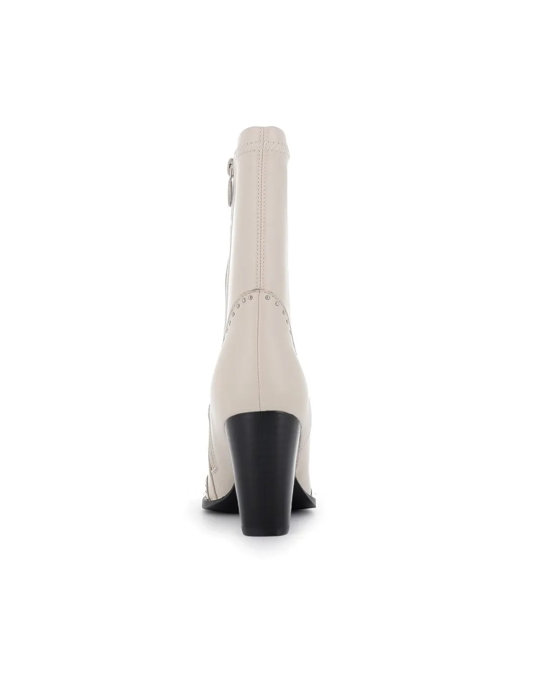 Botín cowboy diseño tachas tacón cuña blanco mujer NOA HARMON