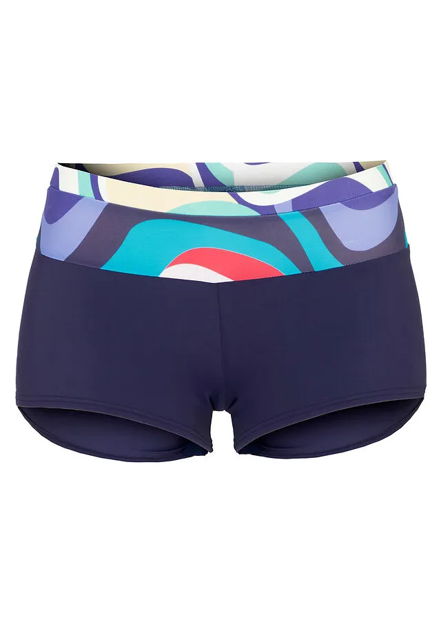 Braguita de bikini de poliamida reciclada Azul marino/varios colores con patrón paisley