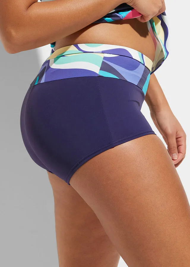 Braguita de bikini de poliamida reciclada Azul marino/varios colores con patrón paisley