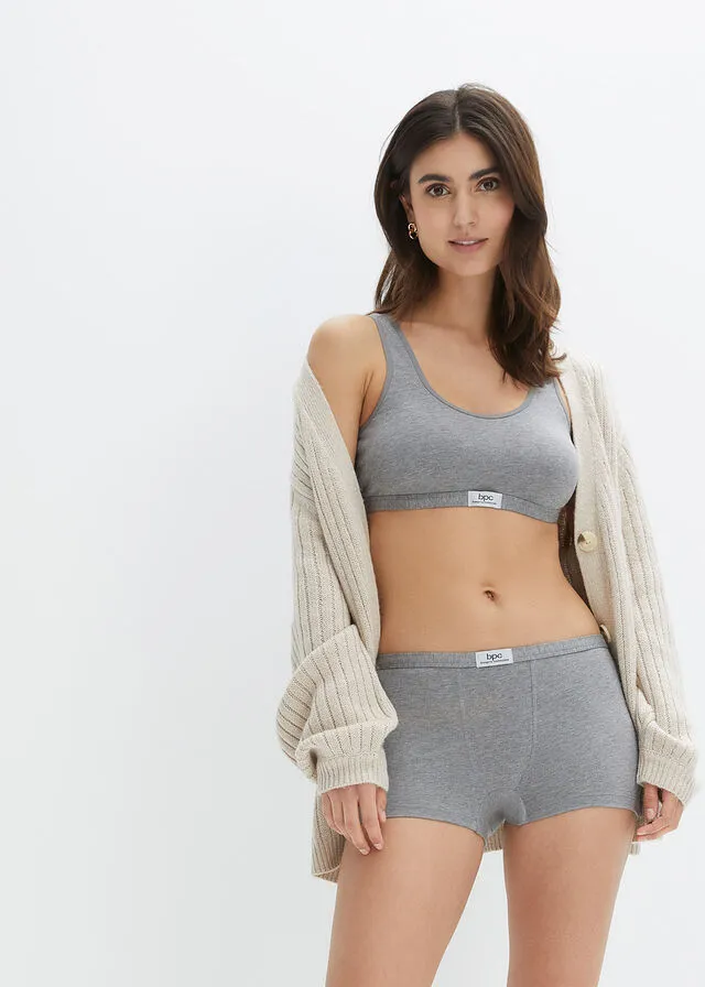 Bustier de algodón orgánico Gris jaspeado