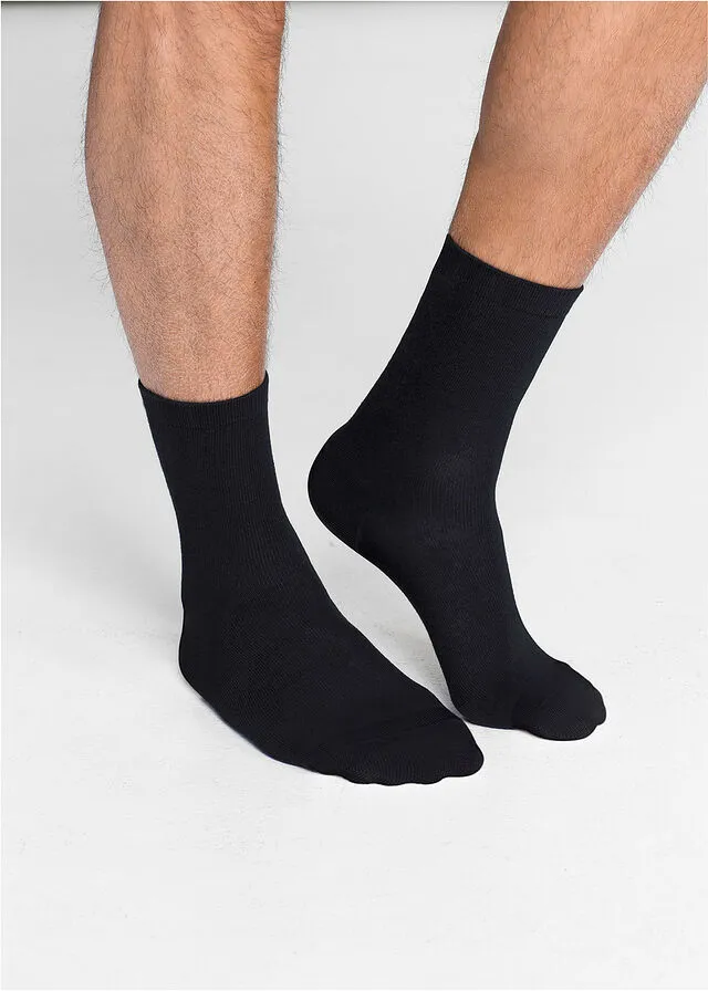 Calcetines de algodón orgánico (10 unidades) Negro
