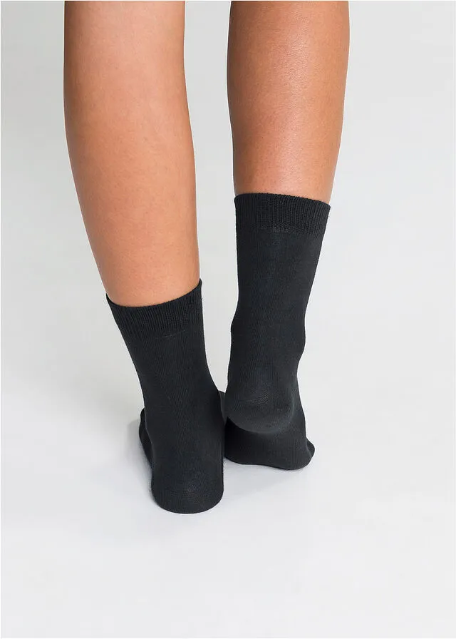 Calcetines de algodón orgánico (10 unidades) Negro