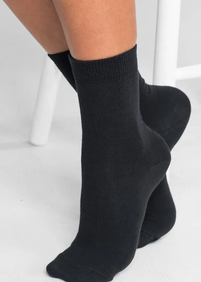 Calcetines de algodón orgánico (10 unidades) Negro