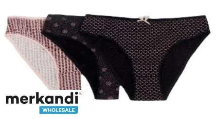 Calzoncillos de mujer disponibles en un paquete de 3 con mezcla de colores para venta al por mayor desde Turquía.
