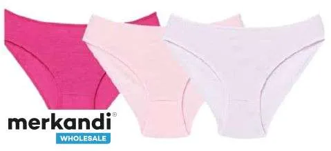 Calzoncillos de mujer disponibles en un paquete de 3 con mezcla de colores para venta al por mayor desde Turquía.