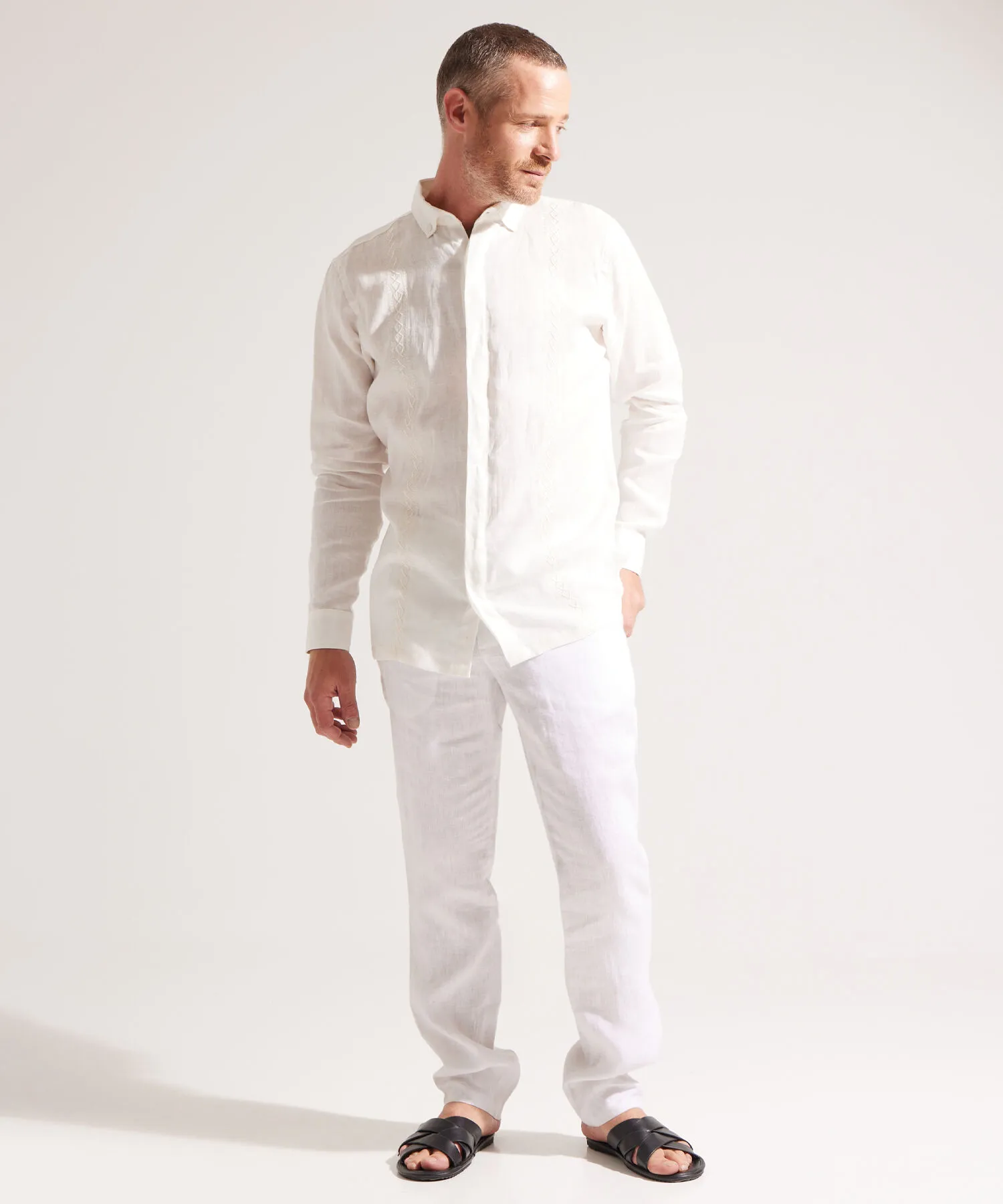 CAMISA GUAYABERA MANGA LARGA
