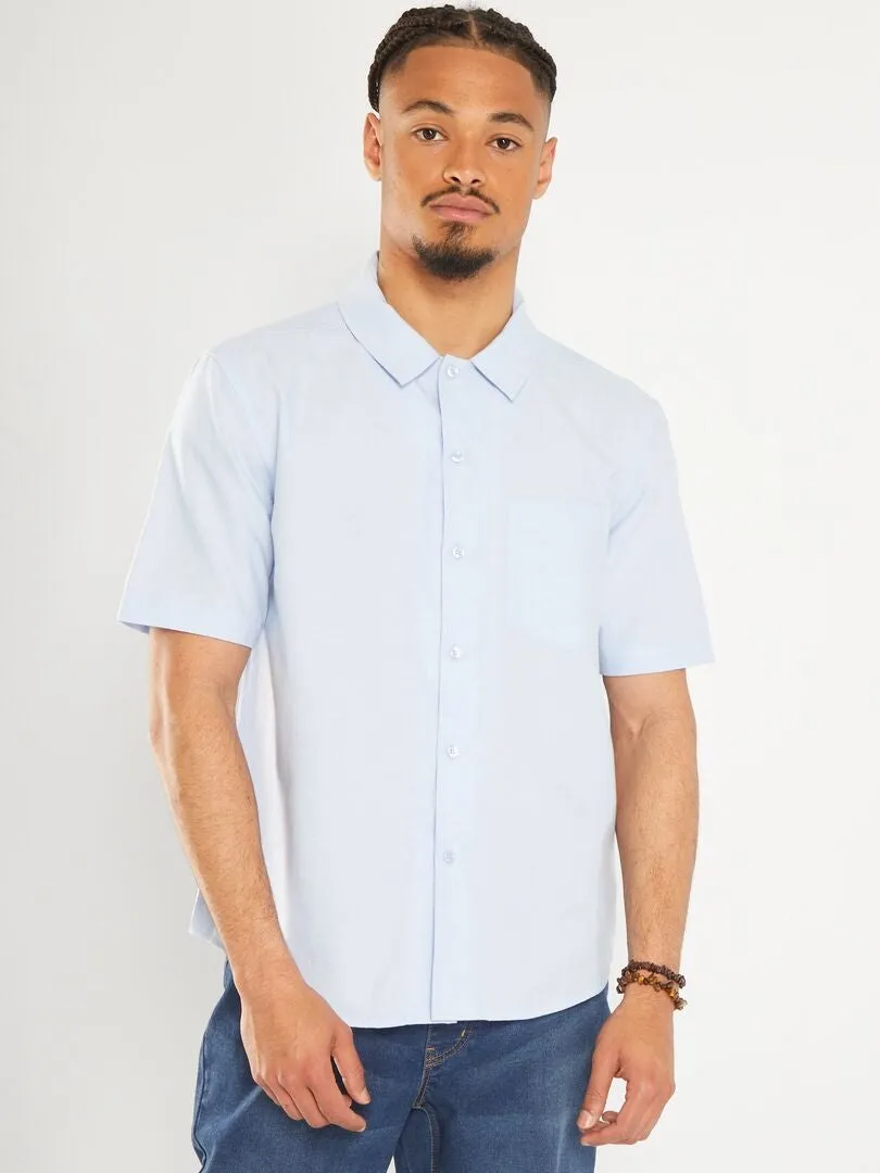 CAMISA RECTA LISA  SO EASY  AZUL