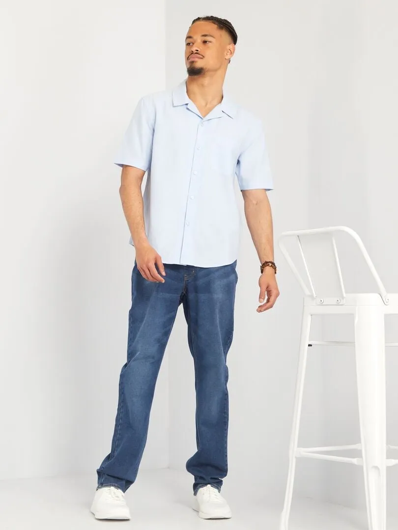 CAMISA RECTA LISA  SO EASY  AZUL