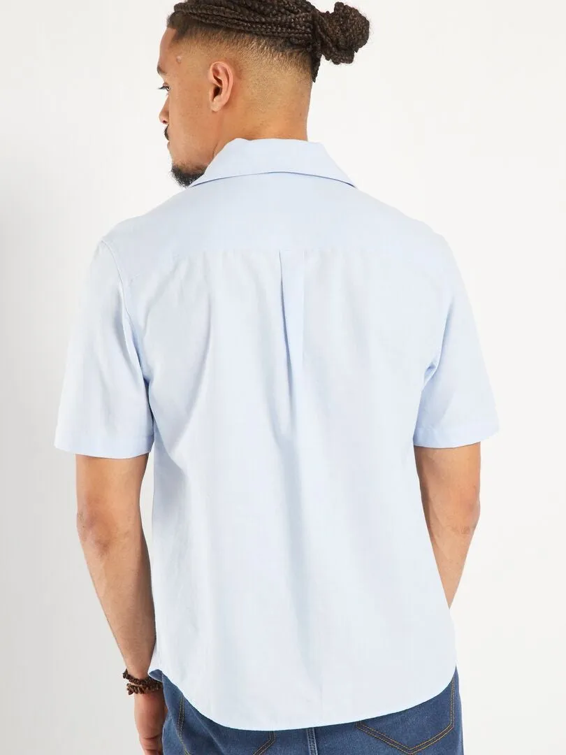 CAMISA RECTA LISA  SO EASY  AZUL