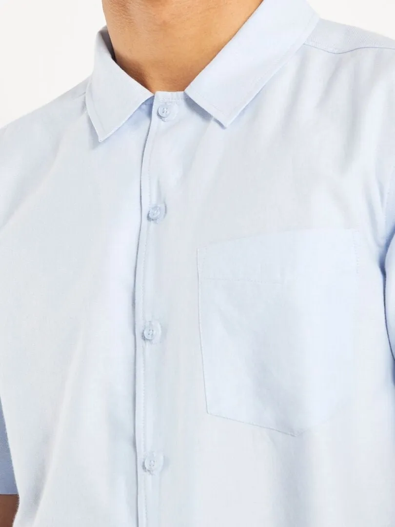 CAMISA RECTA LISA  SO EASY  AZUL