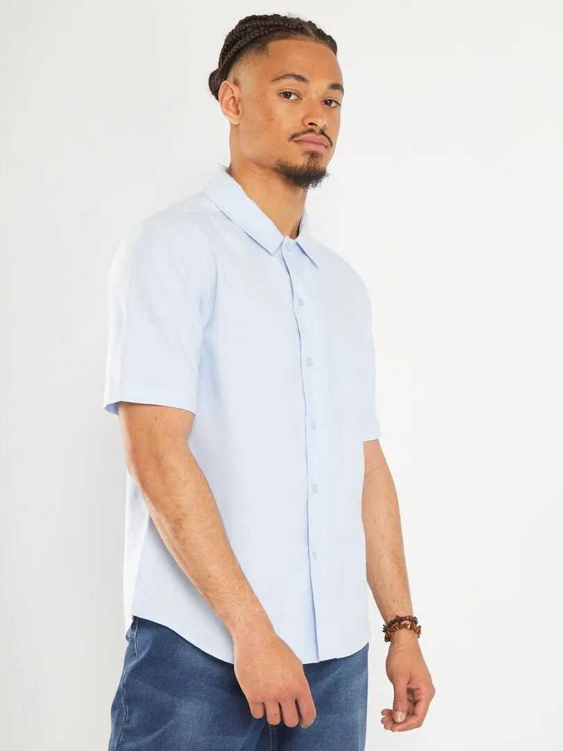 CAMISA RECTA LISA  SO EASY  AZUL