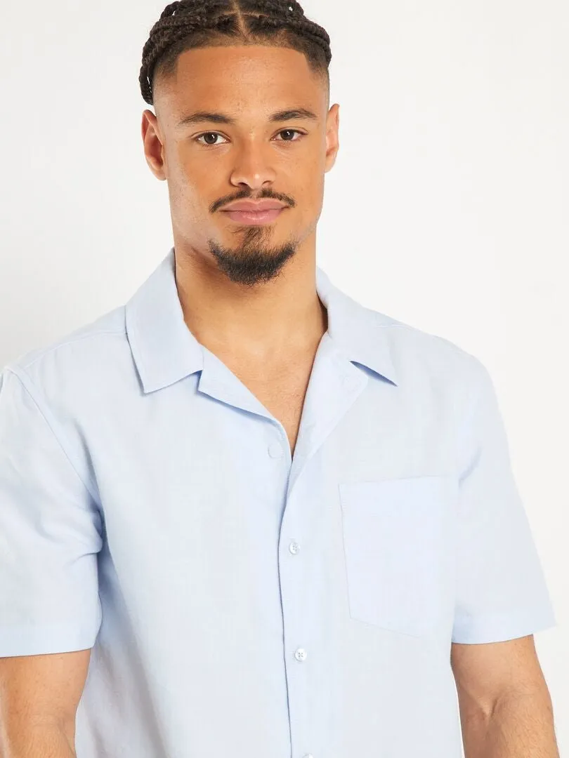 CAMISA RECTA LISA  SO EASY  AZUL