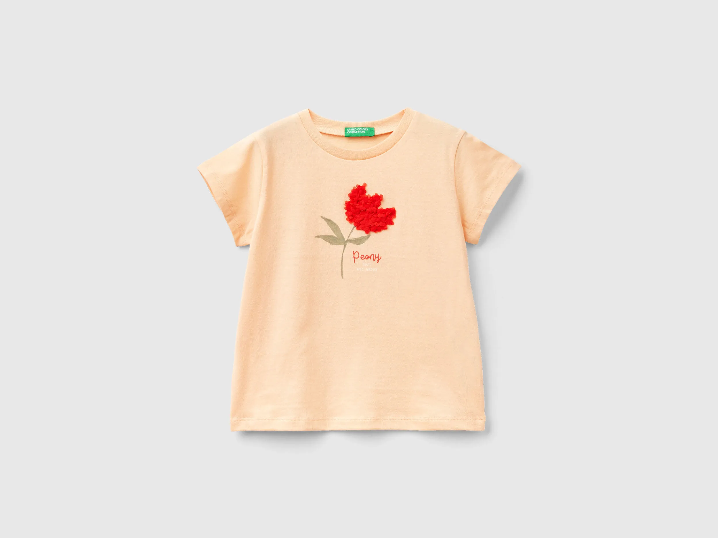 Camiseta con aplicación de efecto pétalos