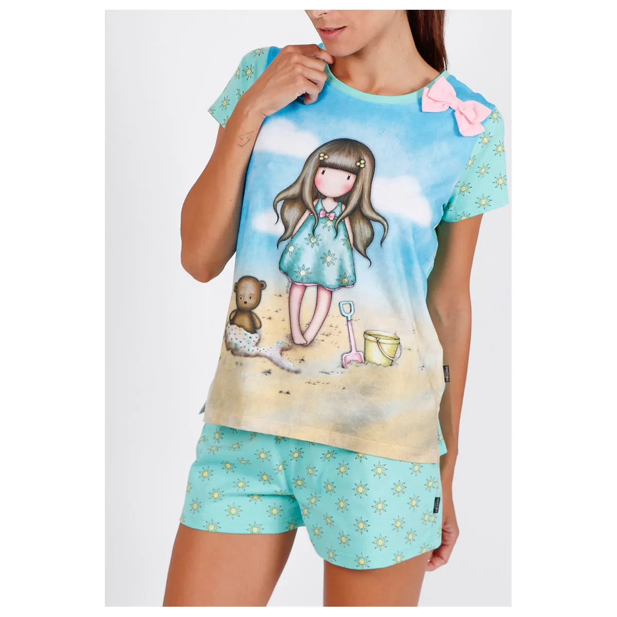 Camiseta de pijama corto Hola Verano Santoro azul
