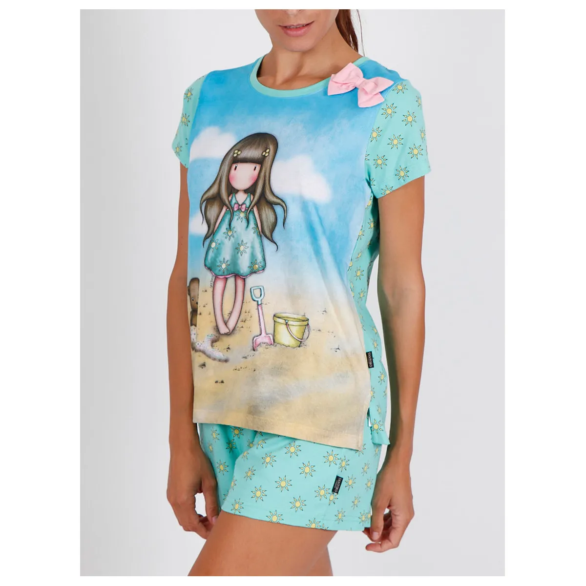 Camiseta de pijama corto Hola Verano Santoro azul