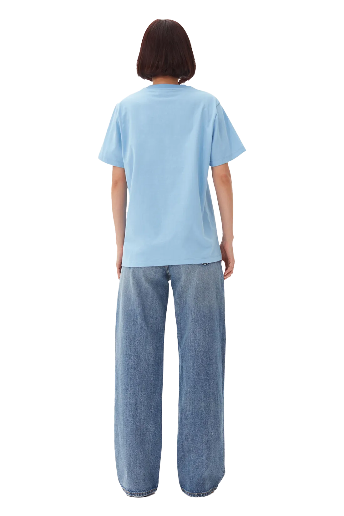 Camiseta manga corta azul Basic Jersey Tiger Relaxed Ganni