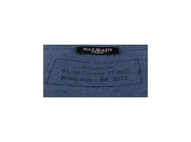Camiseta Manga Larga Balmain Azul 