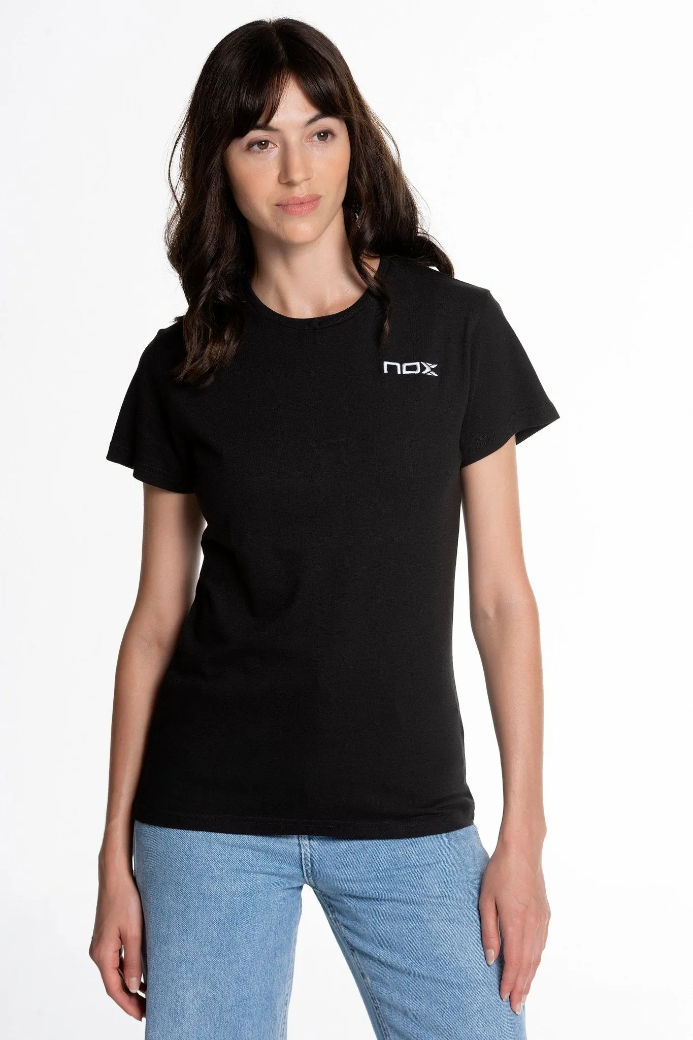 CAMISETA PADEL MUJER BASIC CASUAL NEGRO  TALLA L
