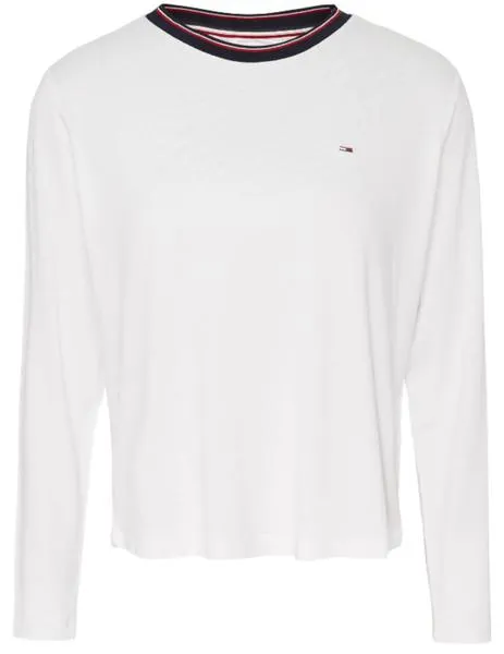 camiseta tommy jeans crepé blanco