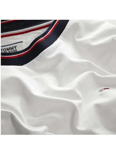 camiseta tommy jeans crepé blanco