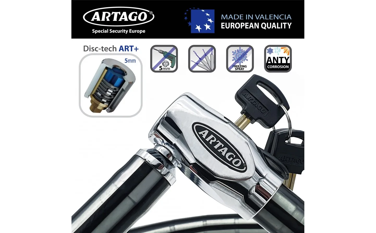 Candado Moto Articulado Artago 53 120 Cm |5312|