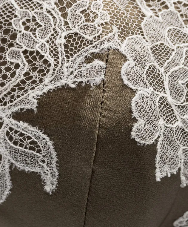 Carine Gilson Khaki bodice with lace