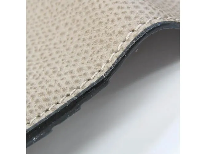 Cartera larga de cuero Valextra V8L70 Beige 