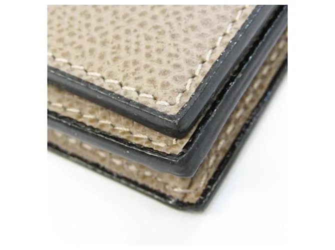 Cartera larga de cuero Valextra V8L70 Beige 