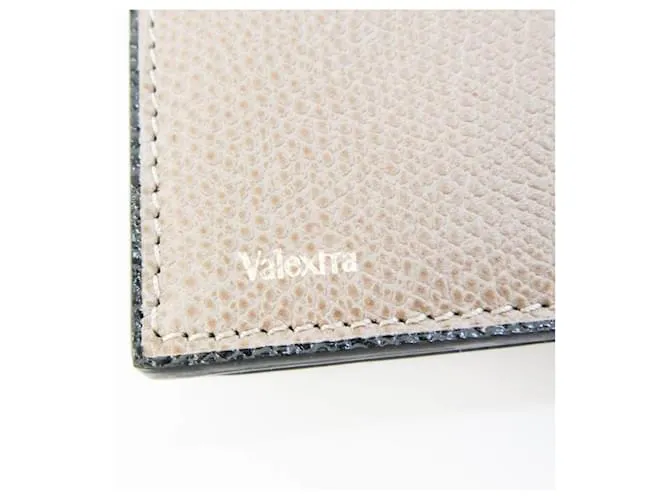 Cartera larga de cuero Valextra V8L70 Beige 