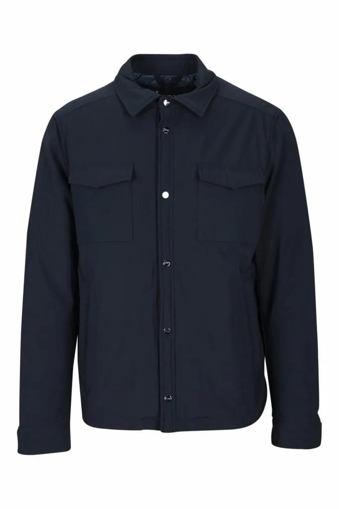 Chaqueta azul oscuro ligera con botones