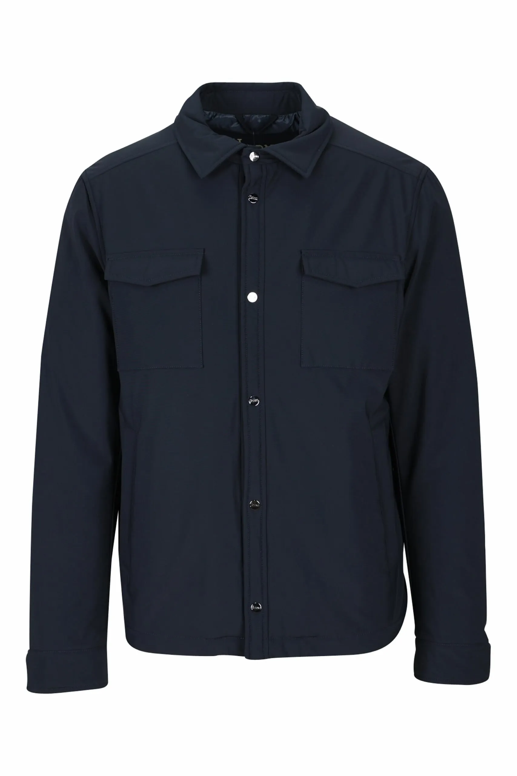 Chaqueta azul oscuro ligera con botones