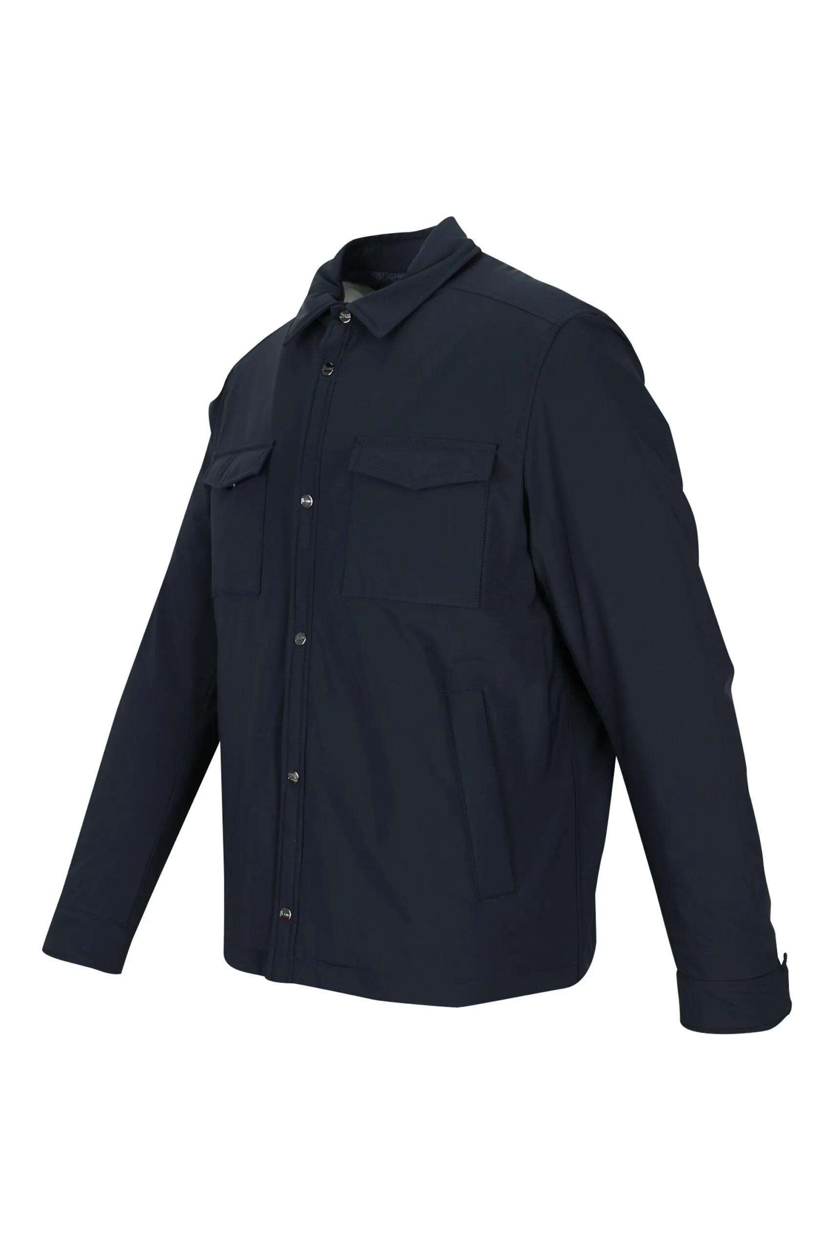 Chaqueta azul oscuro ligera con botones
