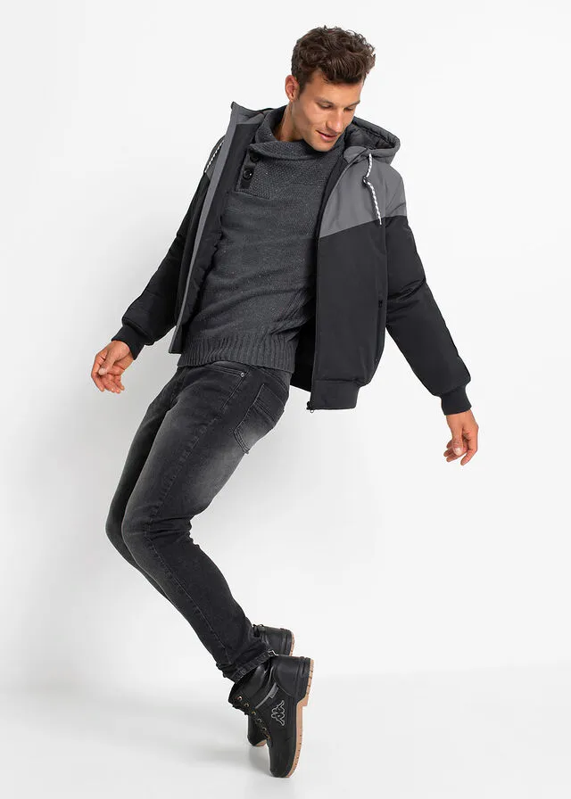 CHAQUETA DE INVIERNO CON CAPUCHA NEGROPIZARRA