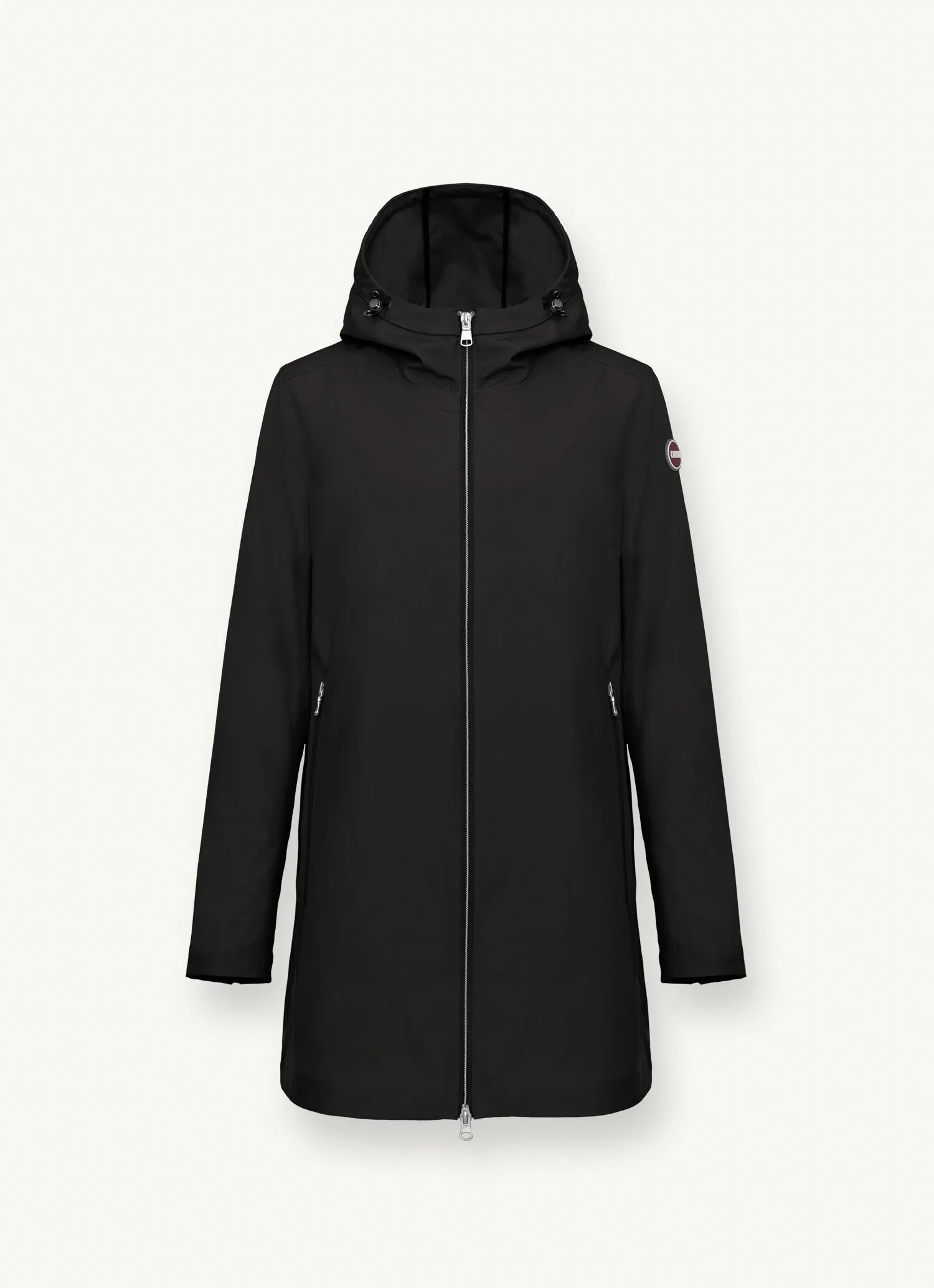 Chaqueta larga en softshell elástico