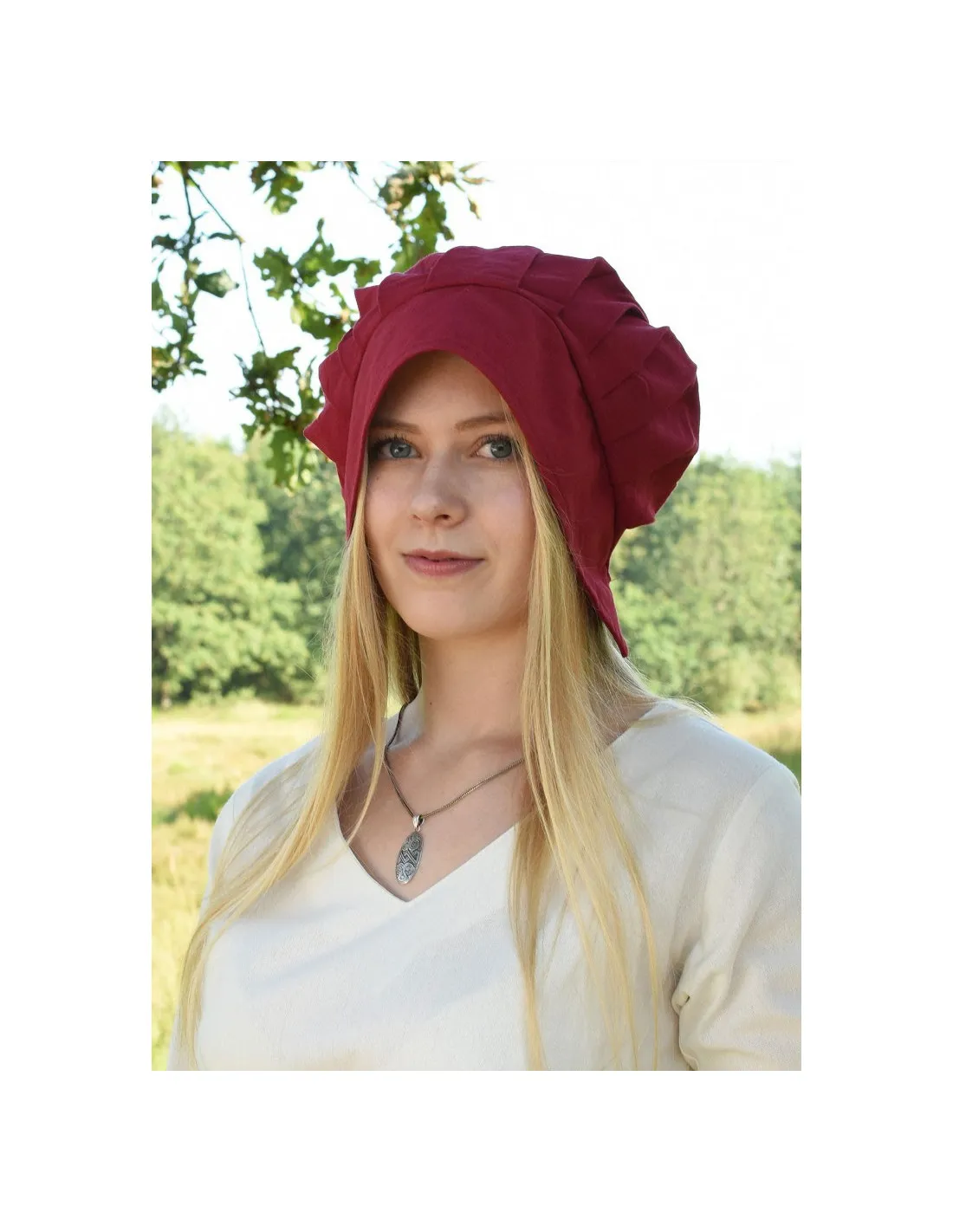 Cofia Mujer Medieval con pliegues, varios colores
