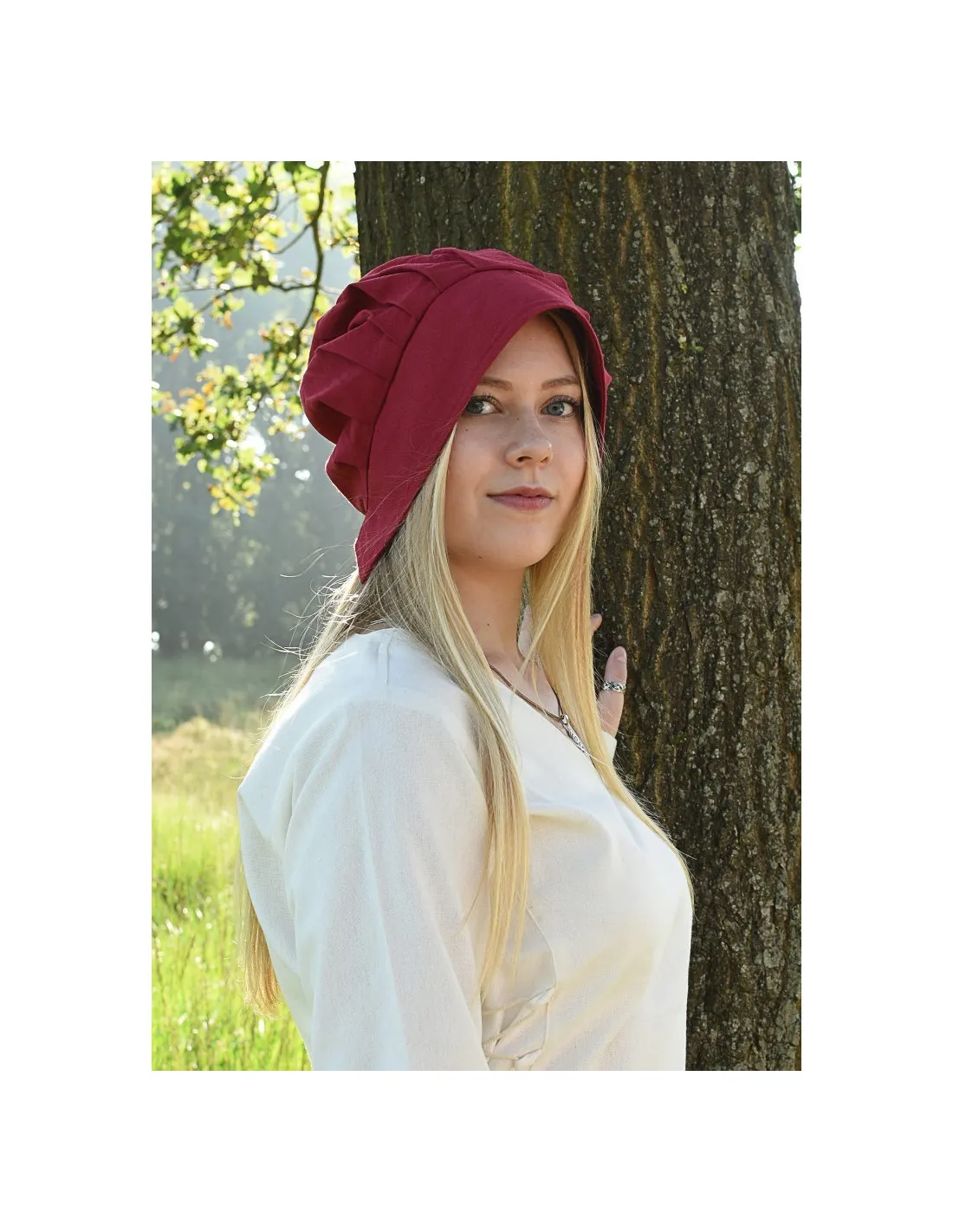 Cofia Mujer Medieval con pliegues, varios colores