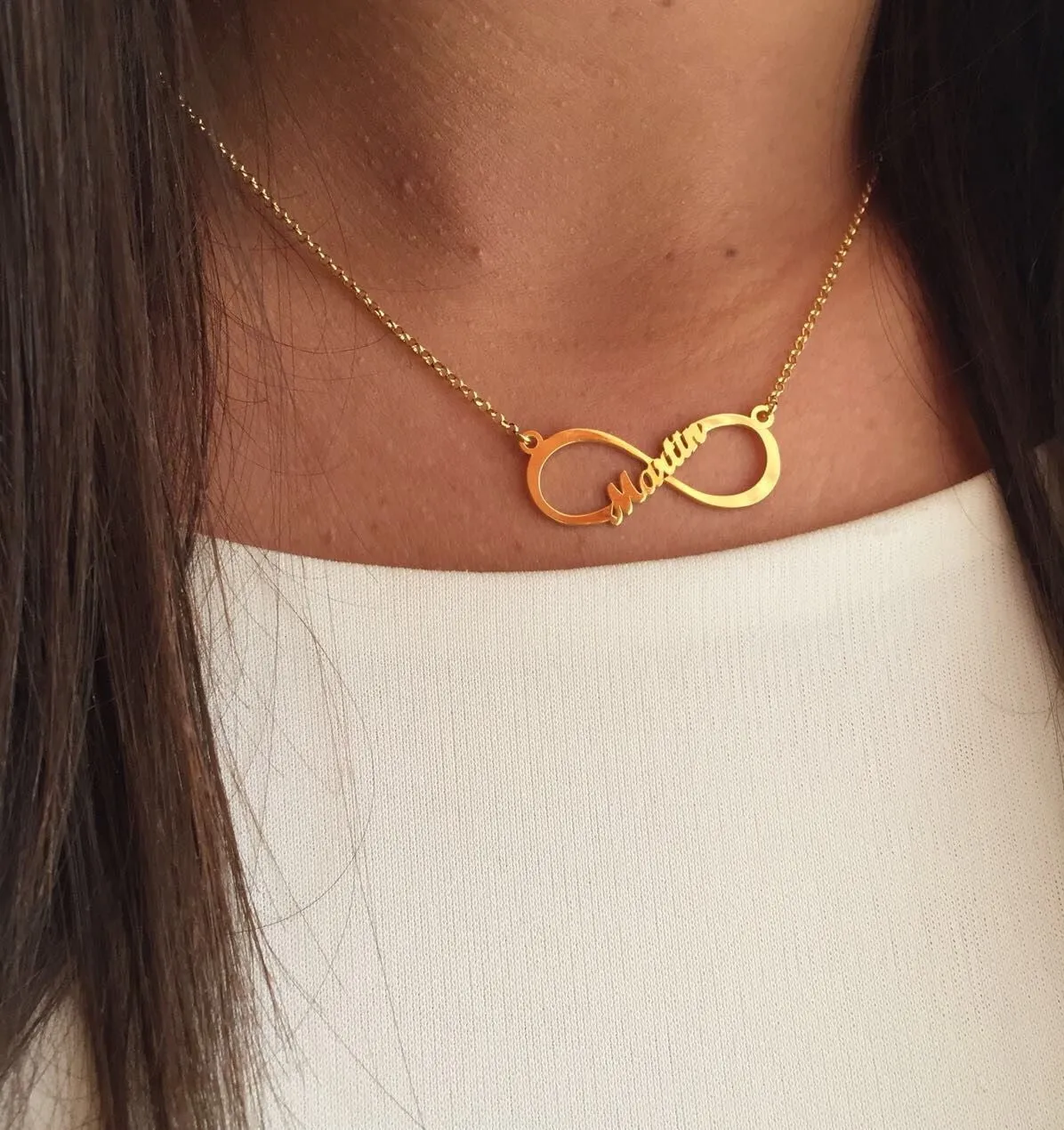 Colgante Infinito Nombre Oro