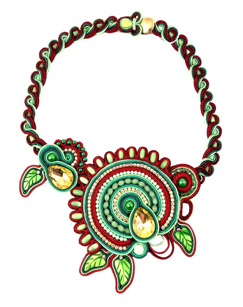 COLLARES MUJER BISUTERIA CORTOS GRANATES Y VERDES PARA BODAS