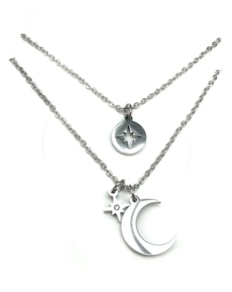 CONJUNTOS BISUTERIA DE MODA DE MUJER ACERO CON LUNA Y ESTRELLAS ONLINE Y MADRID
